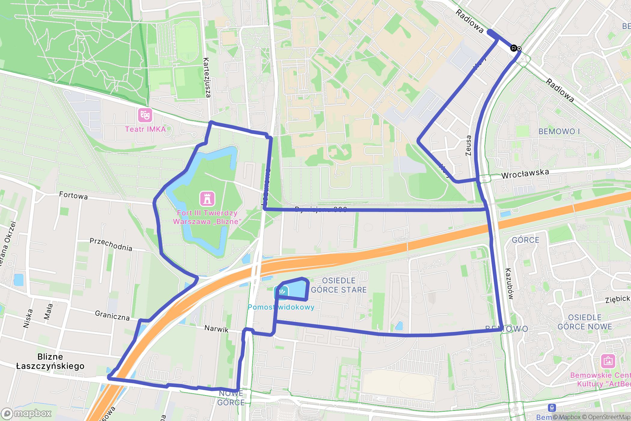 Warszawa: mapa trasy - Poland
