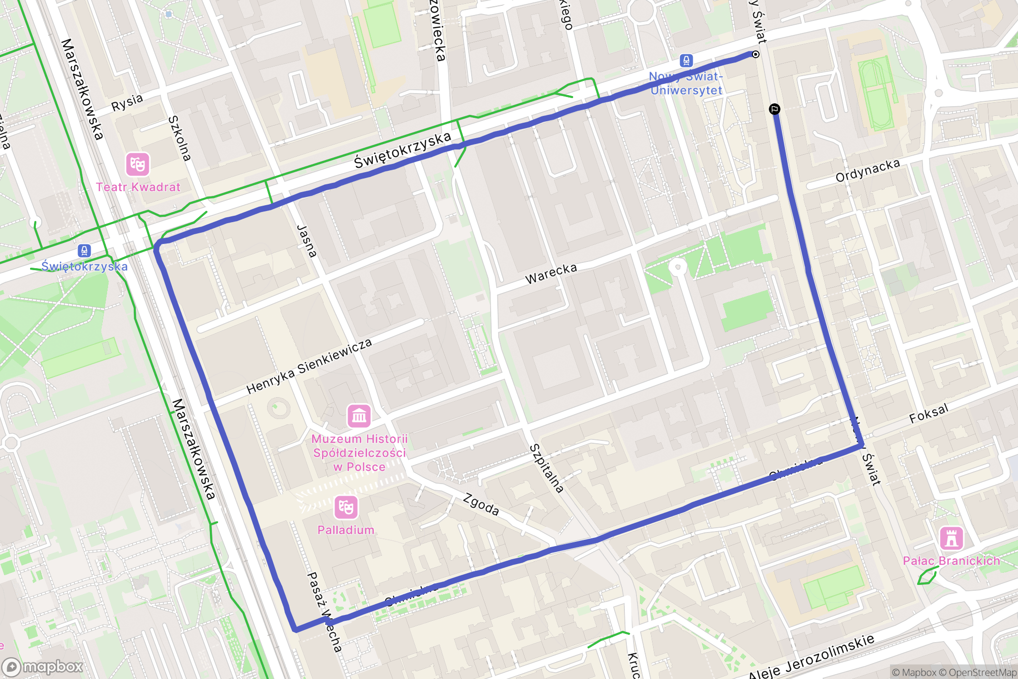 Warszawa: mapa trasy - Poland