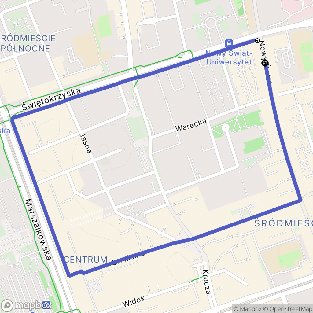 Warszawa: mapa trasy - Poland