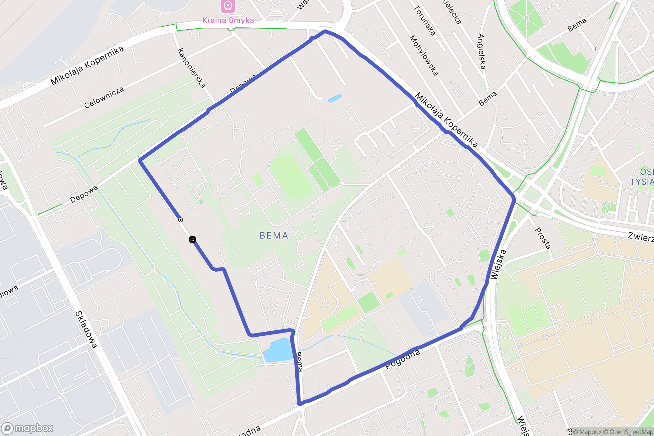 Białystok: mapa trasy - Poland