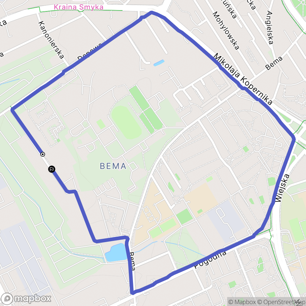 Białystok: mapa trasy - Poland