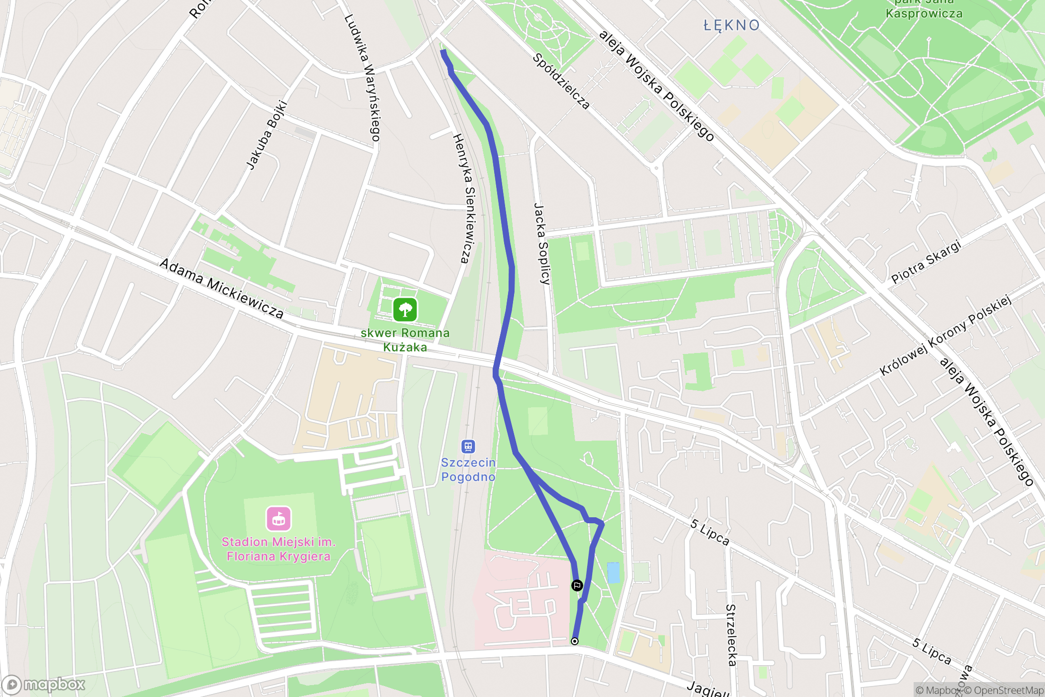 Szczecin: mapa trasy - Poland