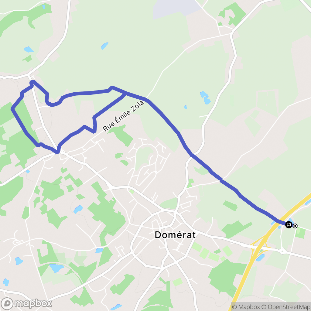 Domérat : carte du parcours de randonnée - France
