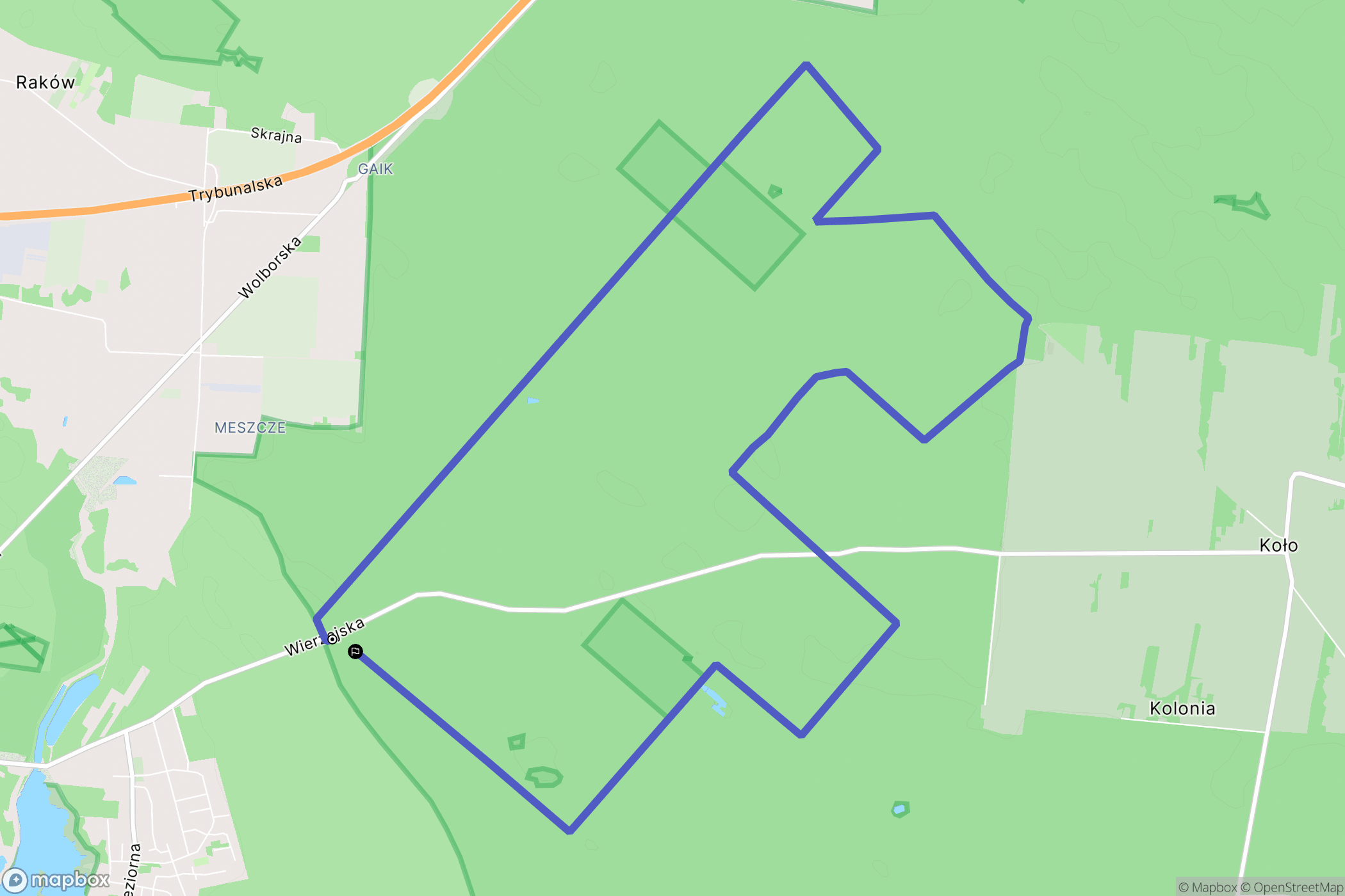 Piotrków Trybunalski: mapa trasy - Poland