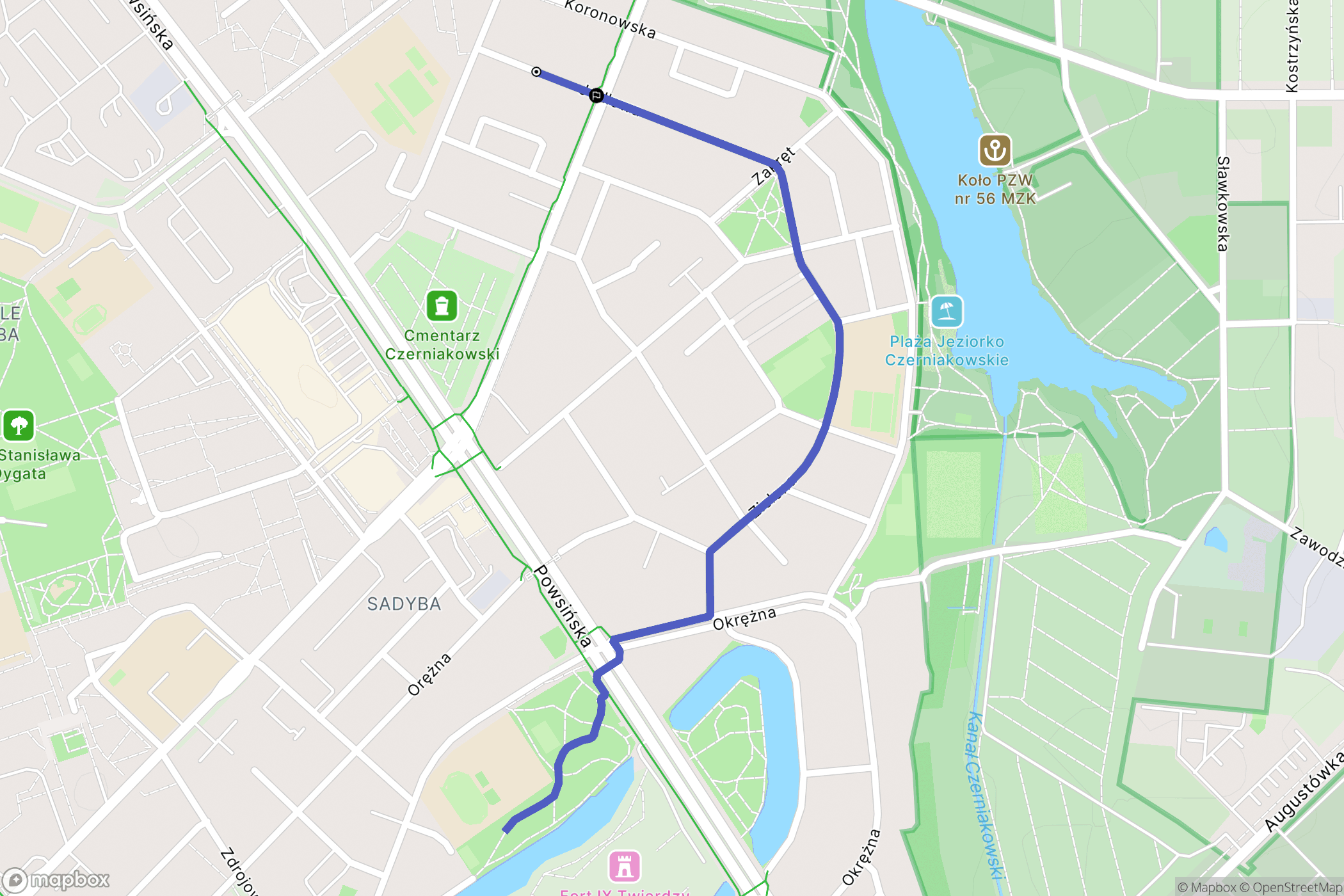 Warszawa: mapa trasy - Poland