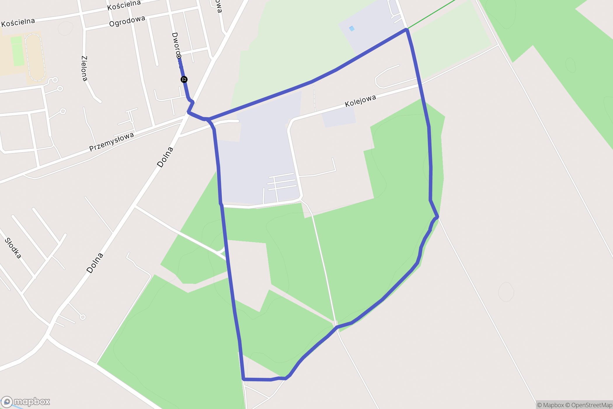 Kargowa: mapa trasy - Poland