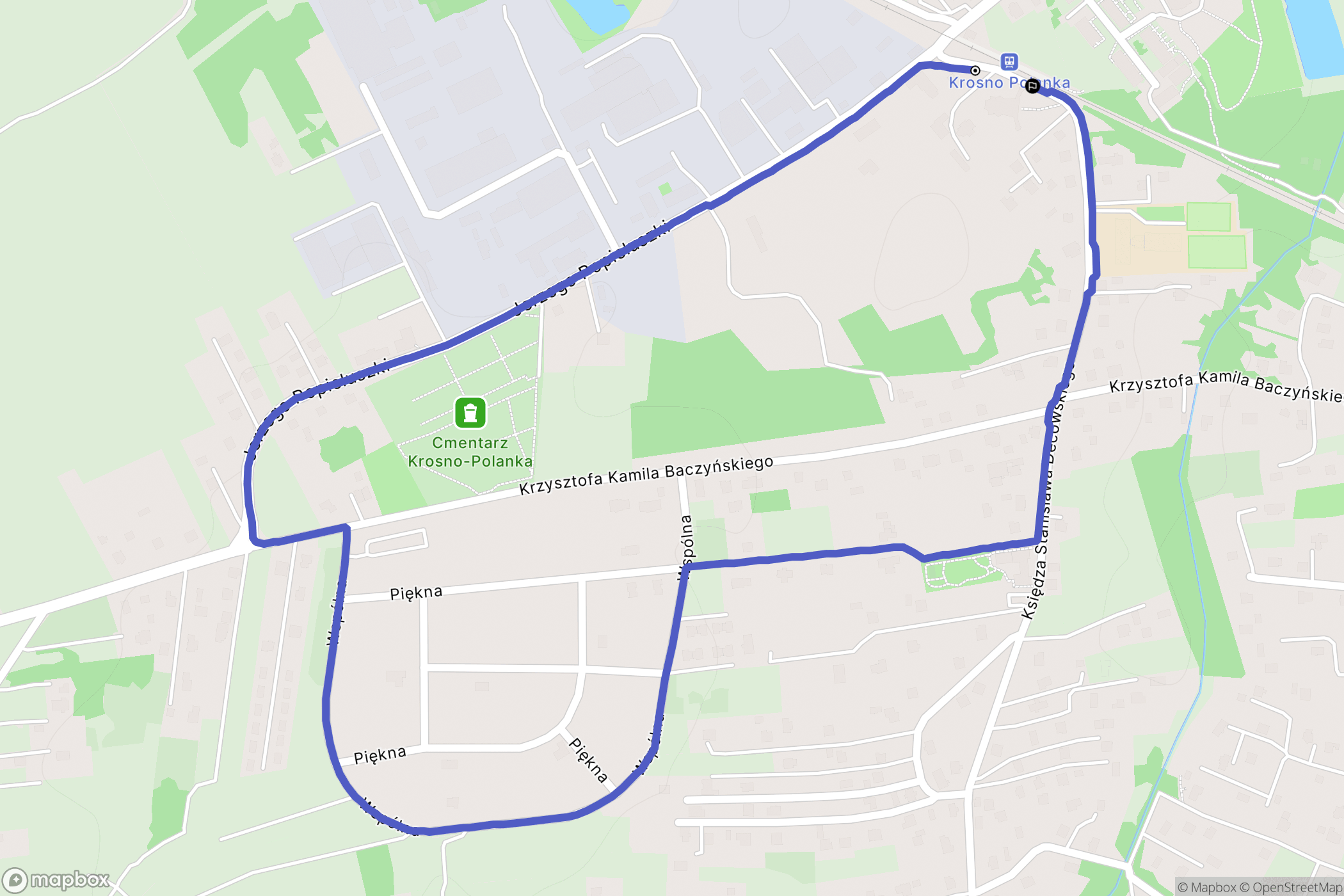 Krosno: mapa trasy - Poland