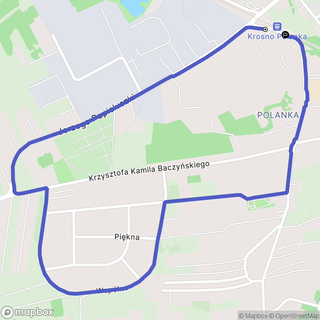 Krosno: mapa trasy - Poland