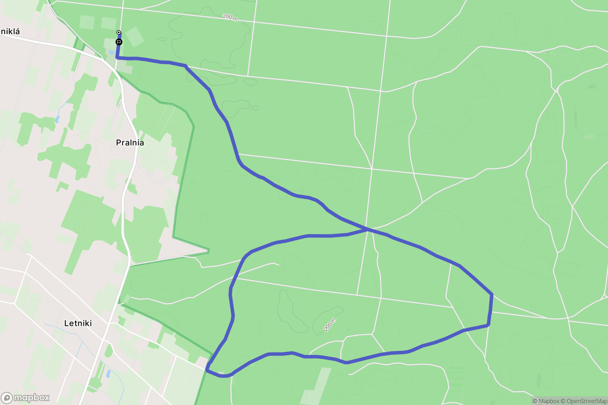 Ponikła: mapa trasy - Poland