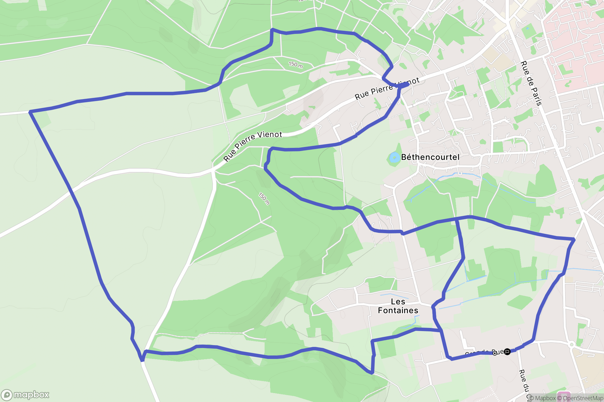Breuil-le-Vert : carte du parcours de randonnée - France