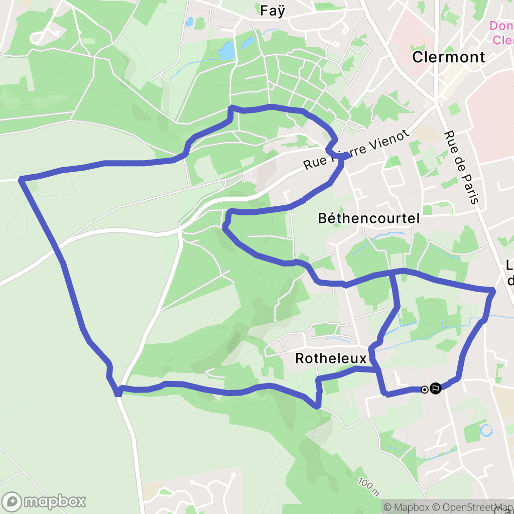 Breuil-le-Vert : carte du parcours de randonnée - France