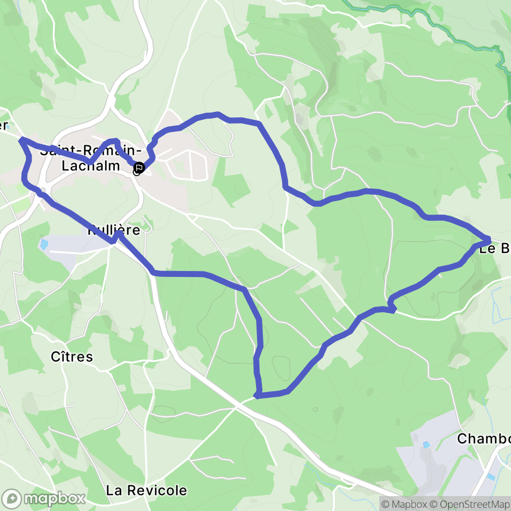 Saint-Romain-Lachalm : carte du parcours de randonnée - France