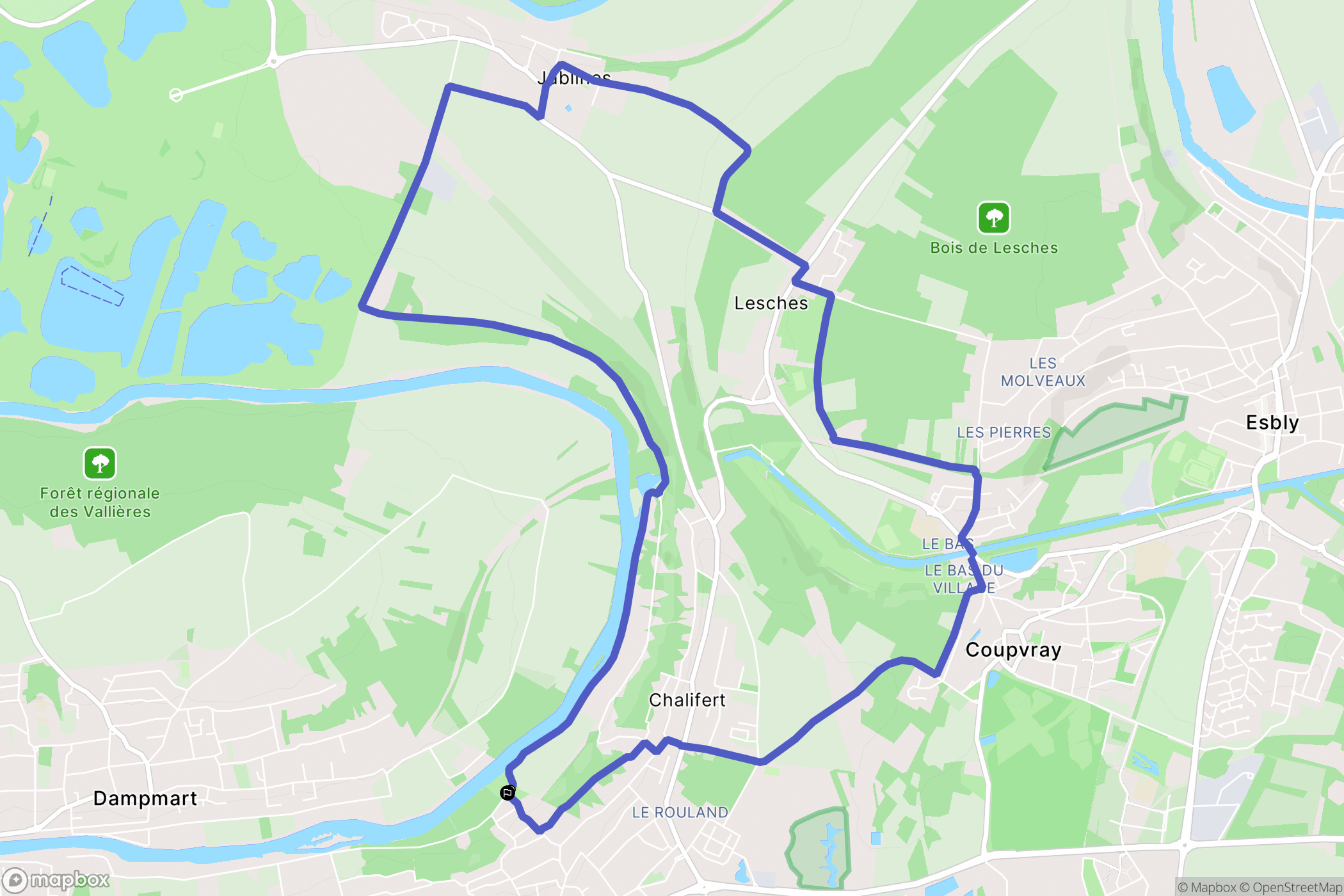 Chessy : carte du parcours de randonnée - France