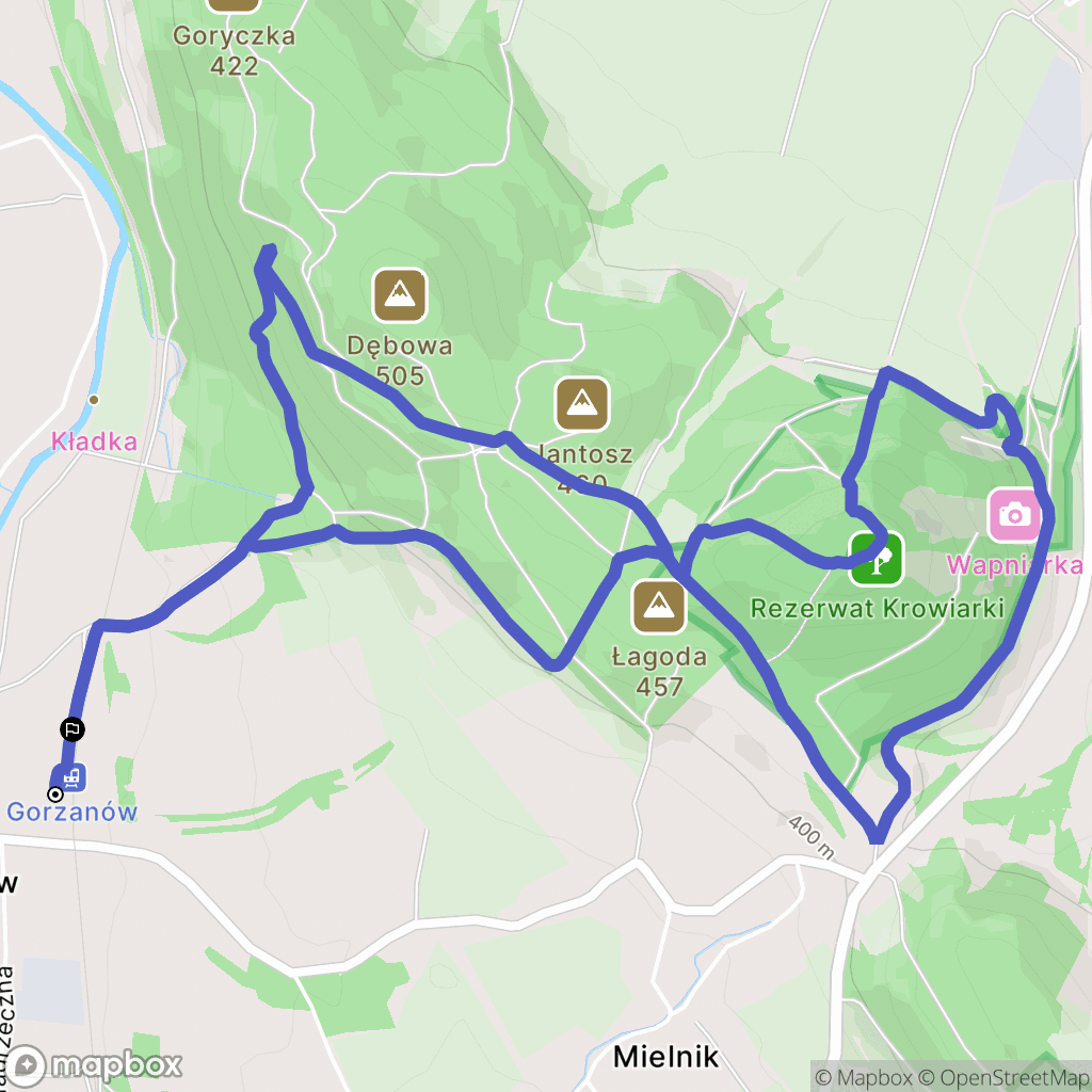 Gorzanów: mapa trasy - Poland