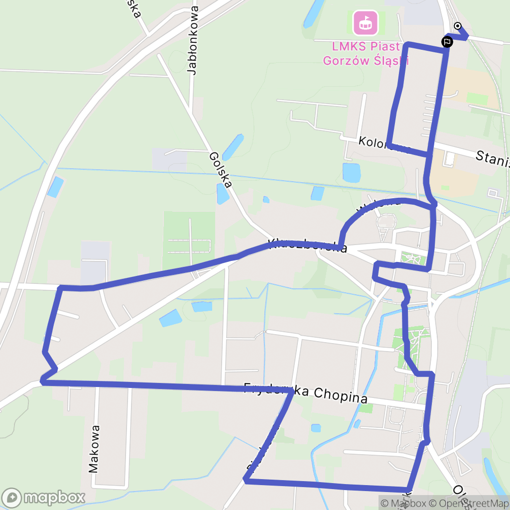 Gorzów Śląski: mapa trasy - Poland