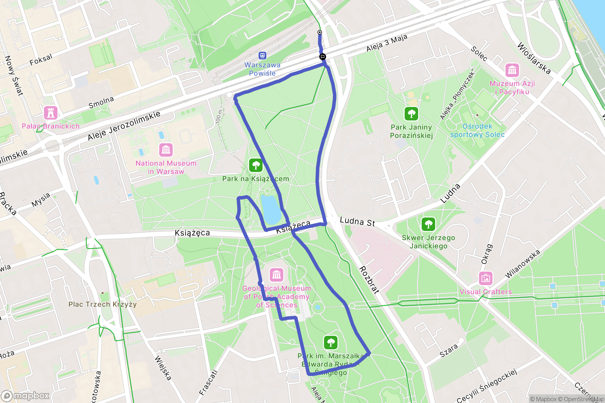 Warszawa: mapa trasy - Poland