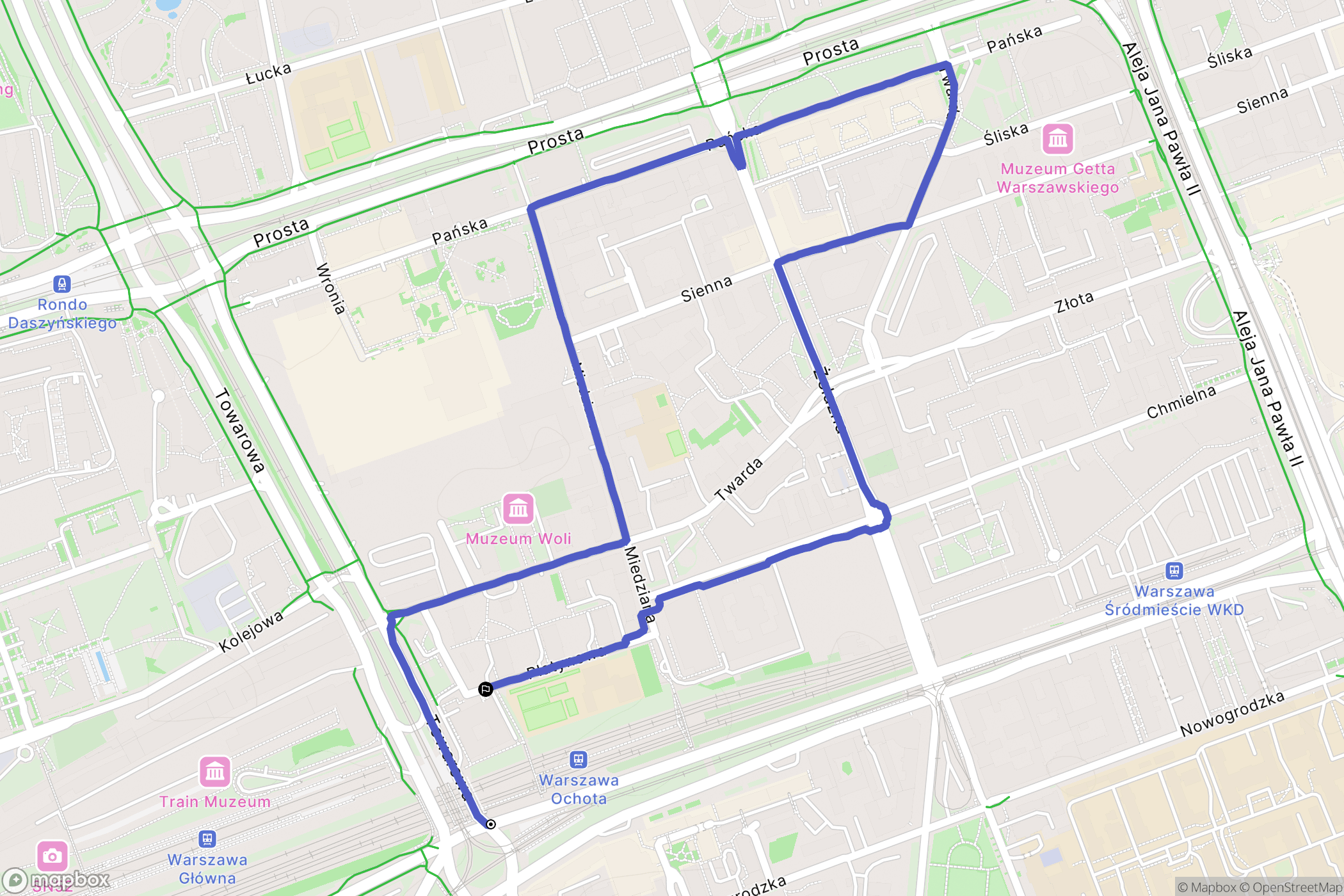 Warszawa: mapa trasy - Poland