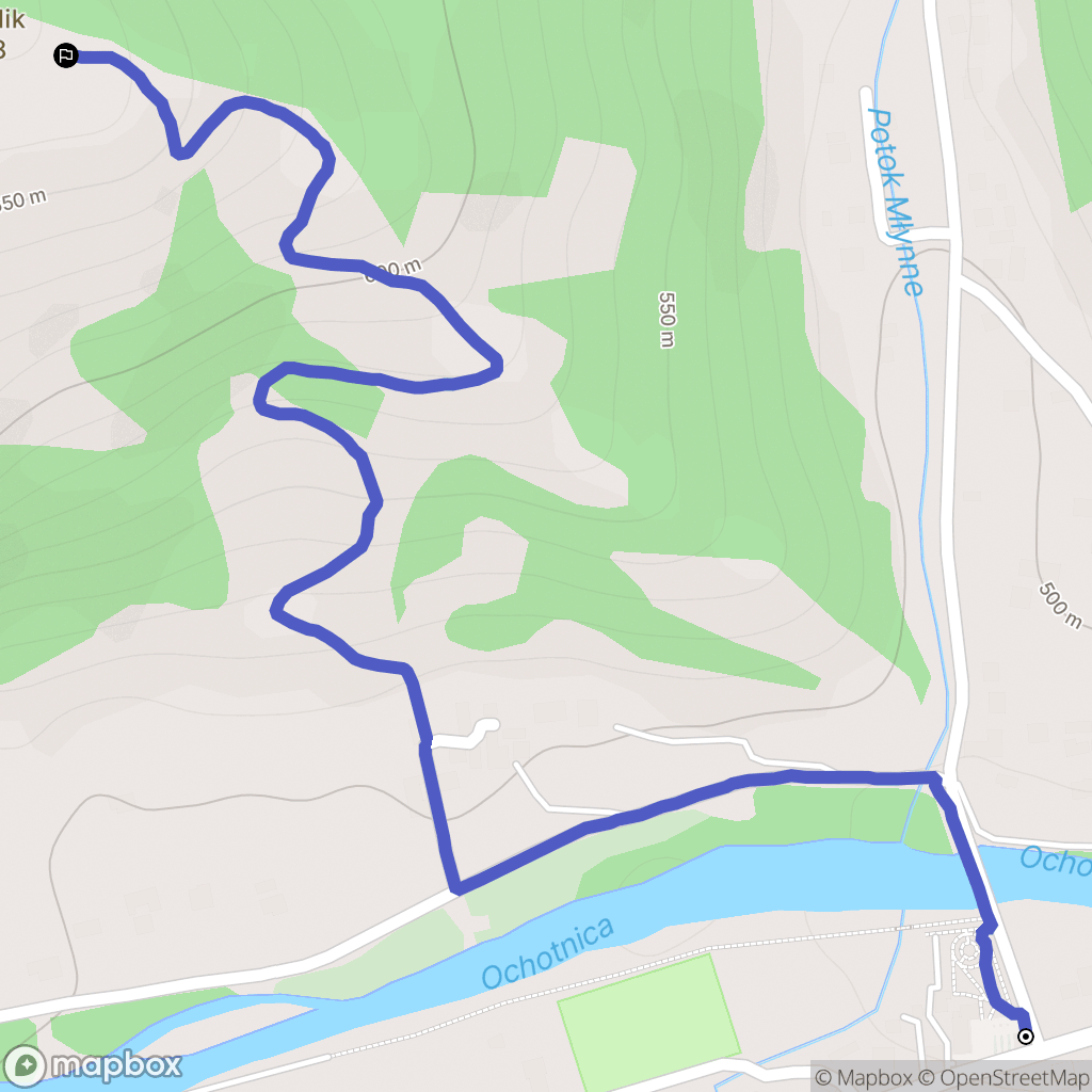 Ochotnica Dolna: mapa trasy - Poland