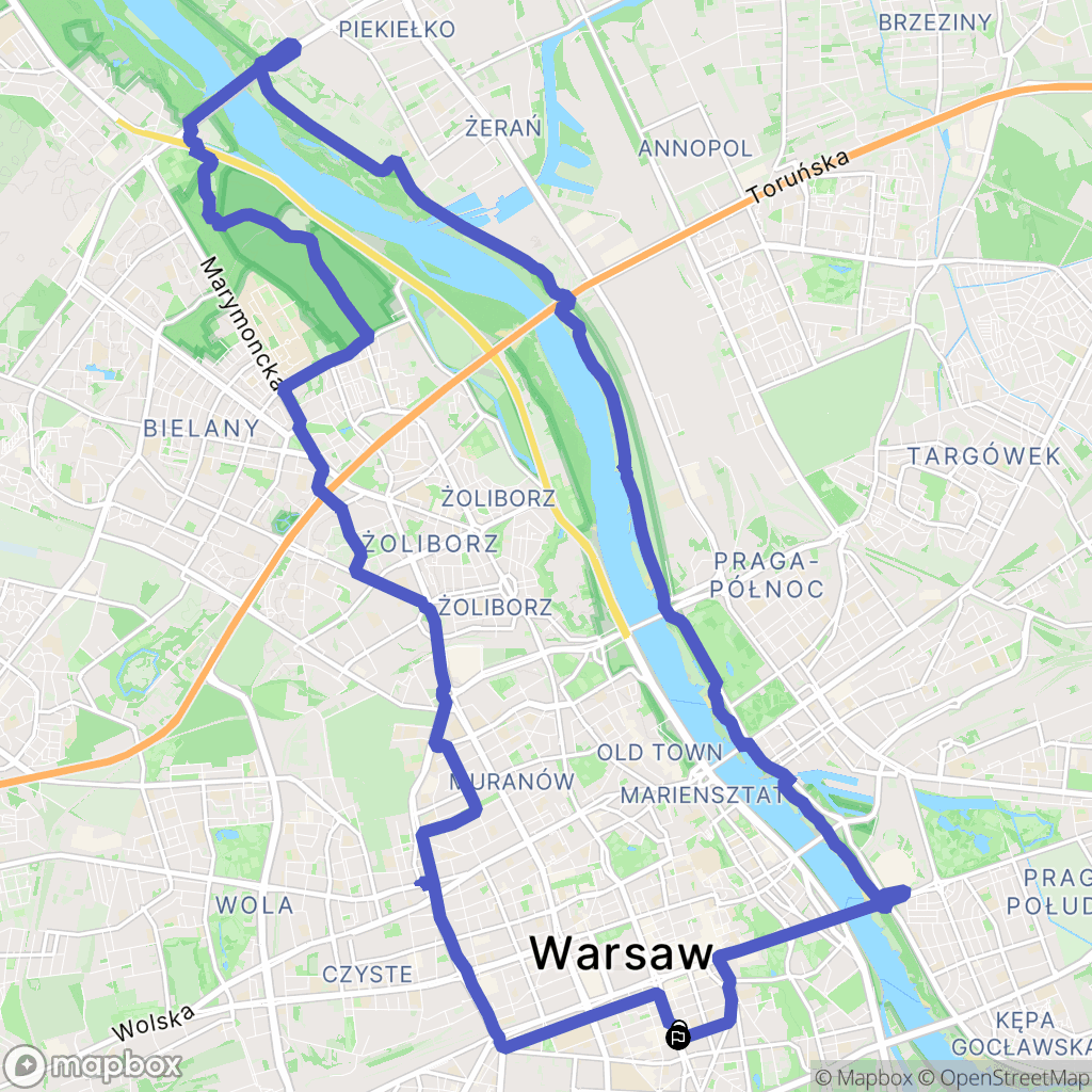 Warszawa: mapa trasy - Poland