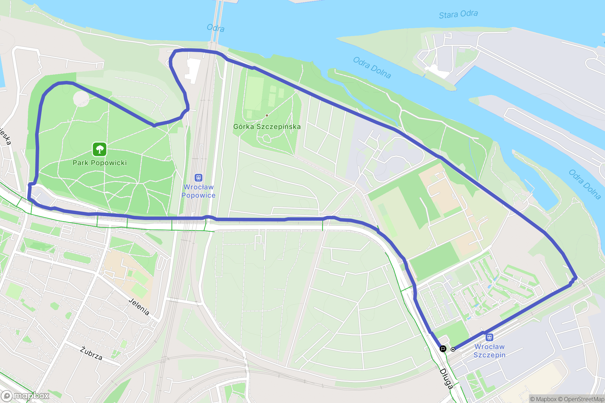Wrocław: mapa trasy - Poland