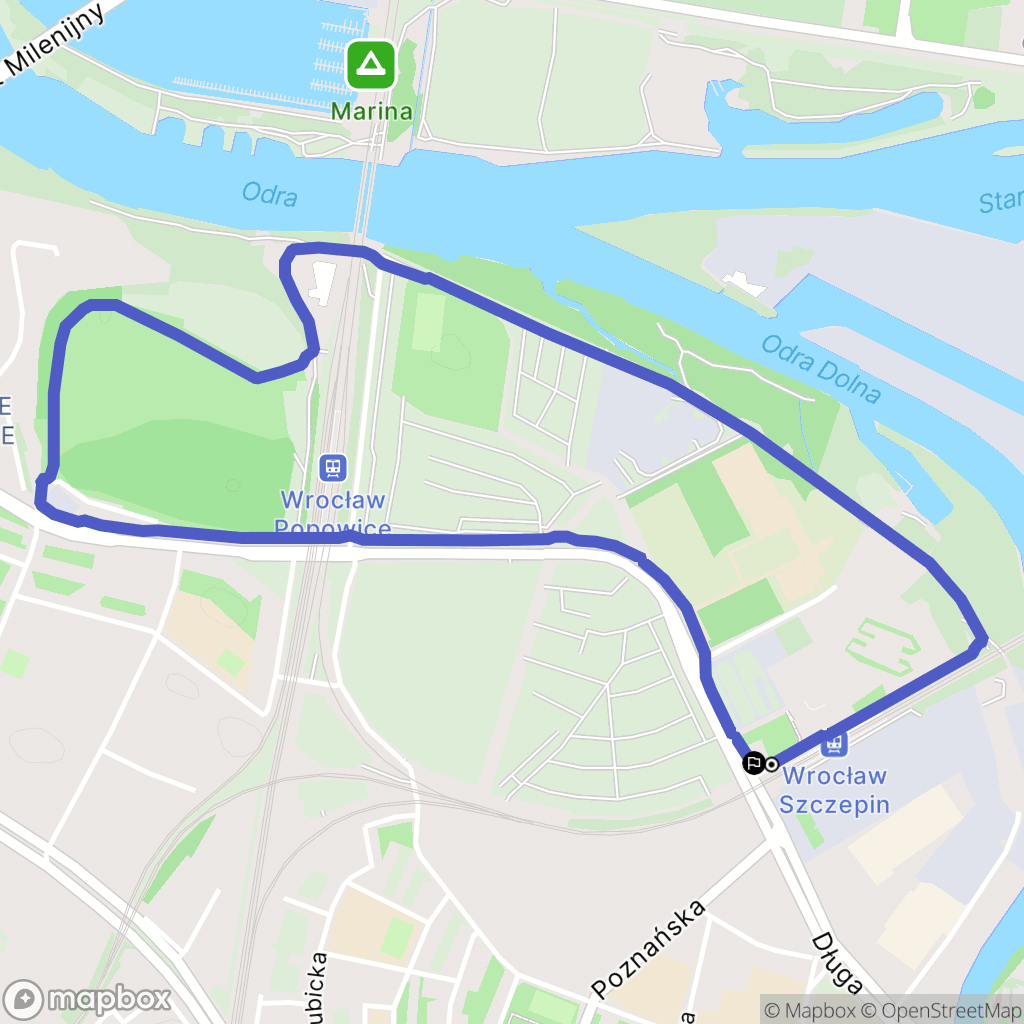 Wrocław: mapa trasy - Poland