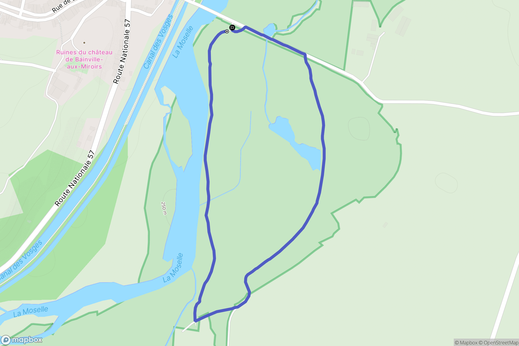 Bainville-aux-Miroirs : carte du parcours de randonnée - France