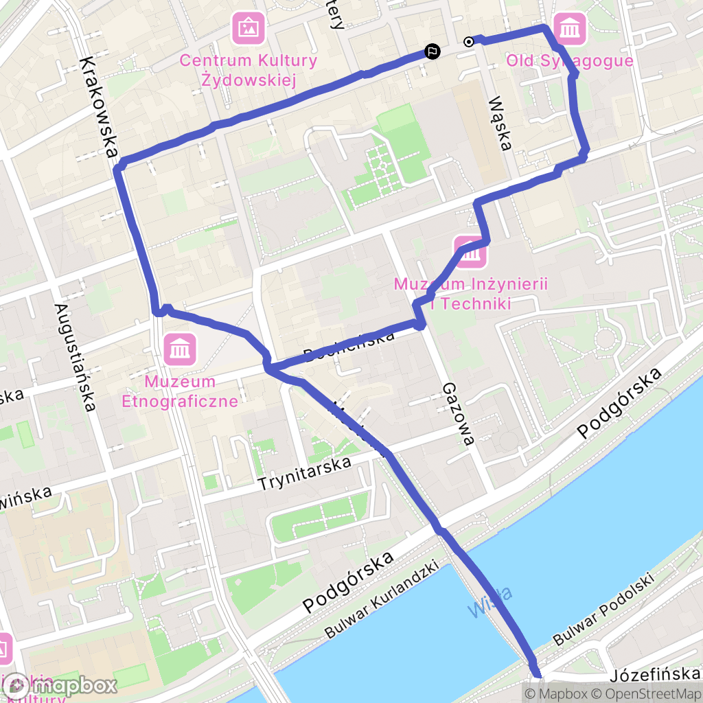Kraków: mapa trasy - Poland