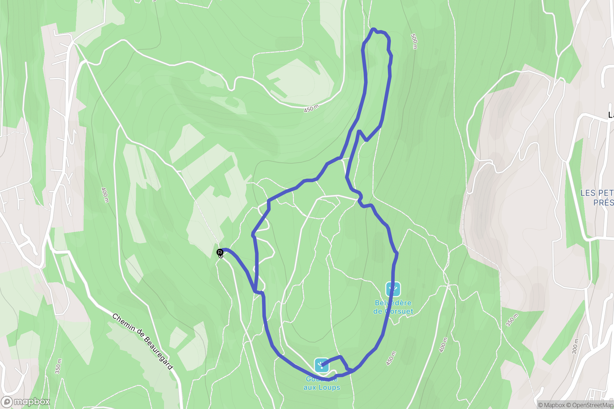 Aix-les-Bains : carte du parcours de randonnée - France