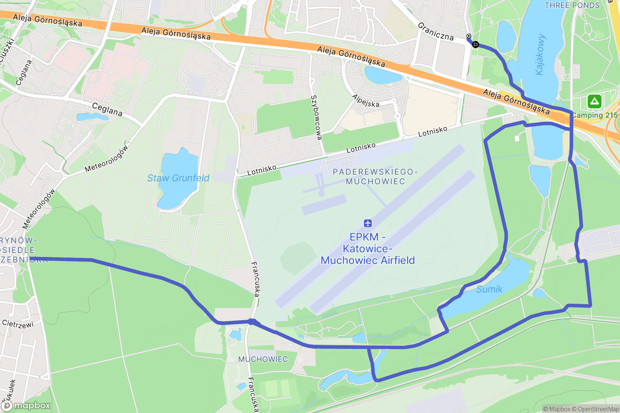Katowice: mapa trasy - Poland