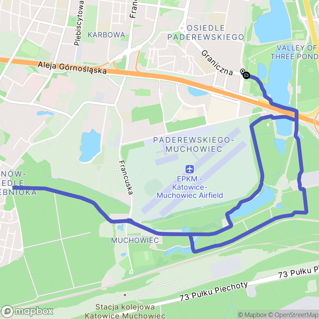 Katowice: mapa trasy - Poland