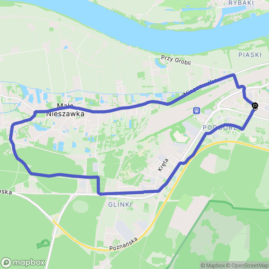 Toruń: mapa trasy - Poland
