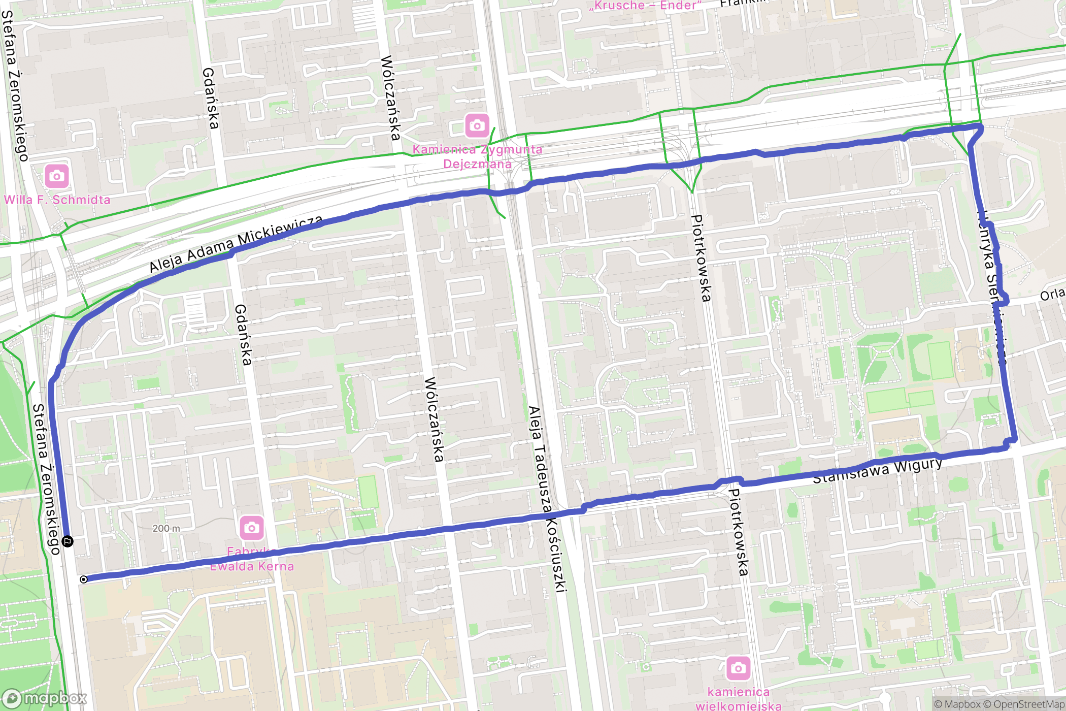 Łódź: mapa trasy - Poland