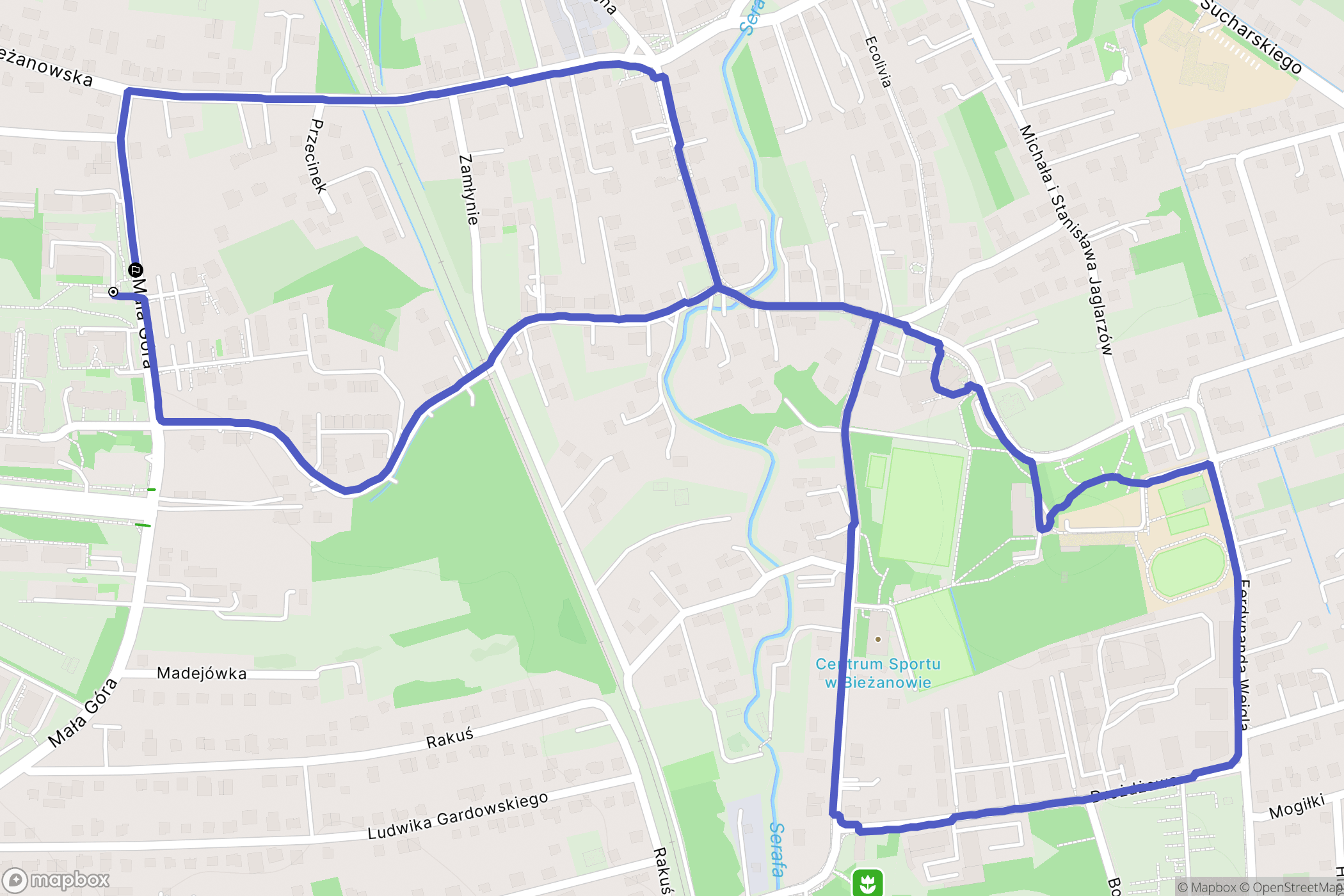 Kraków: mapa trasy - Poland