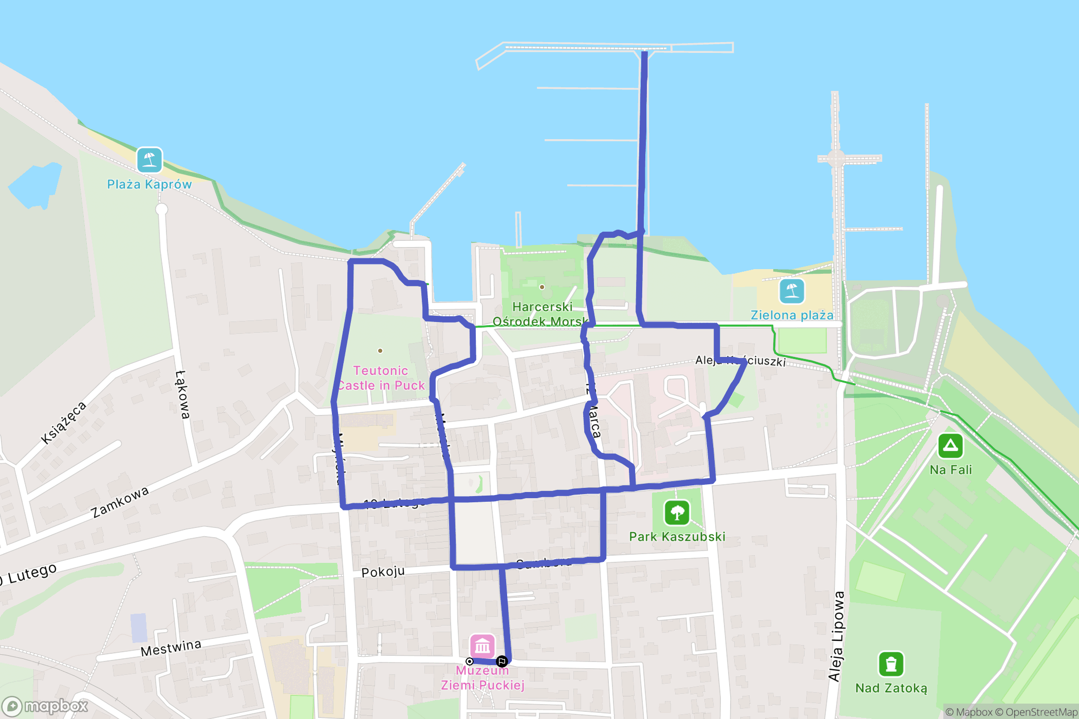 Puck: mapa trasy - Poland