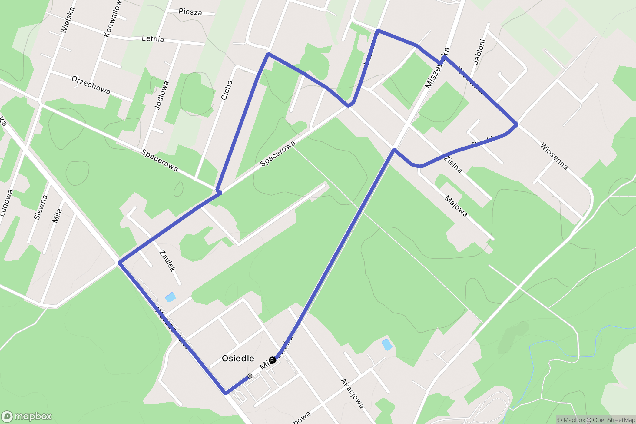 Słupno: mapa trasy - Poland