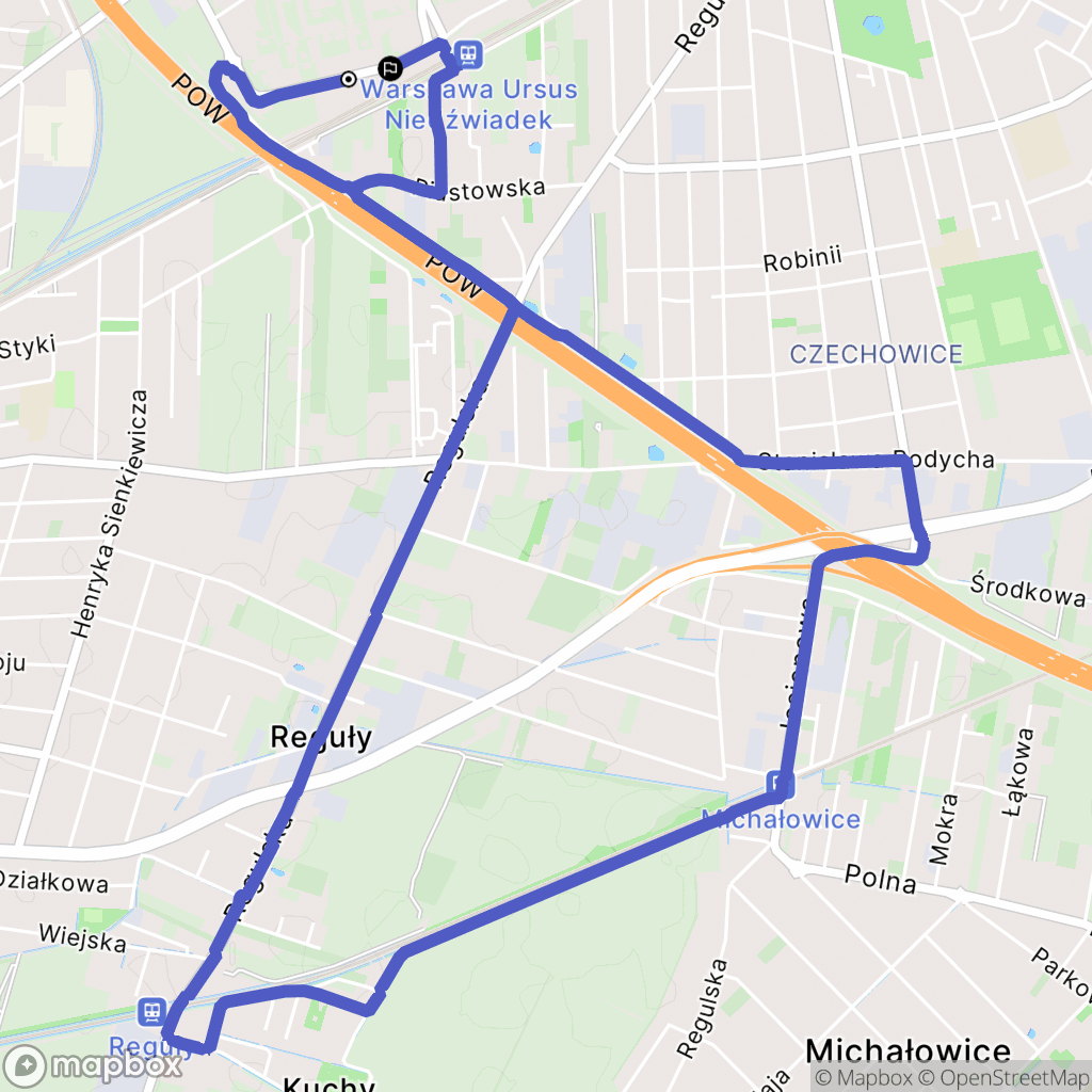 Warszawa: mapa trasy - Poland