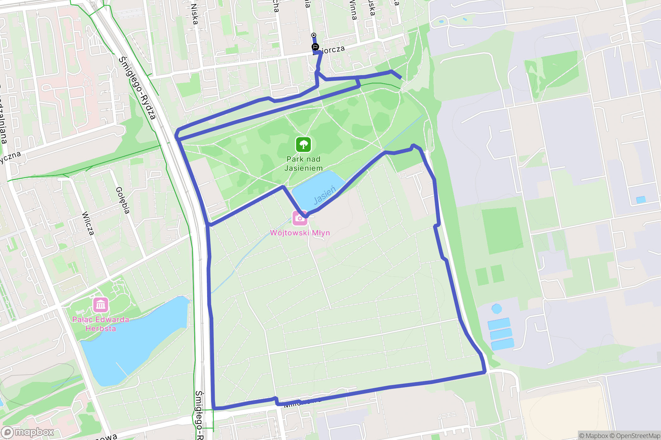 Łódź: mapa trasy - Poland