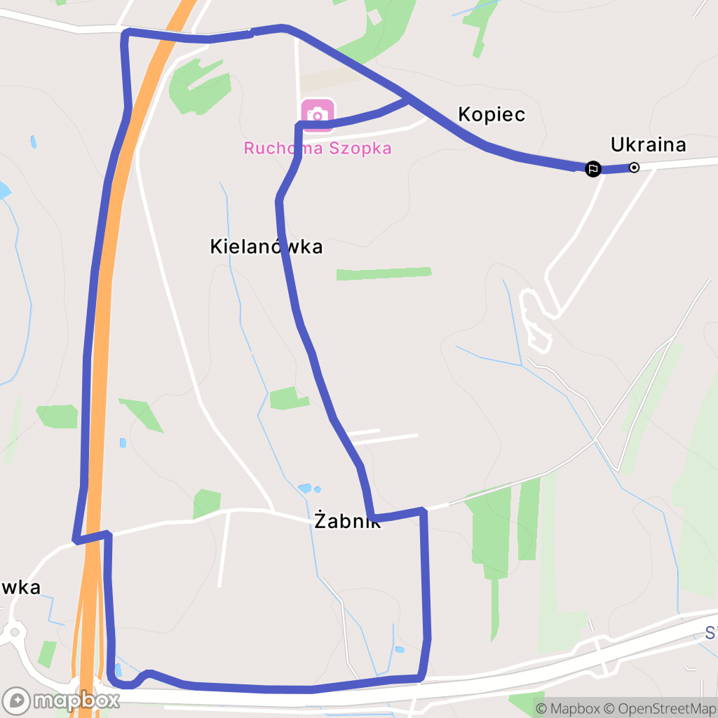 Kielanówka: mapa trasy - Poland