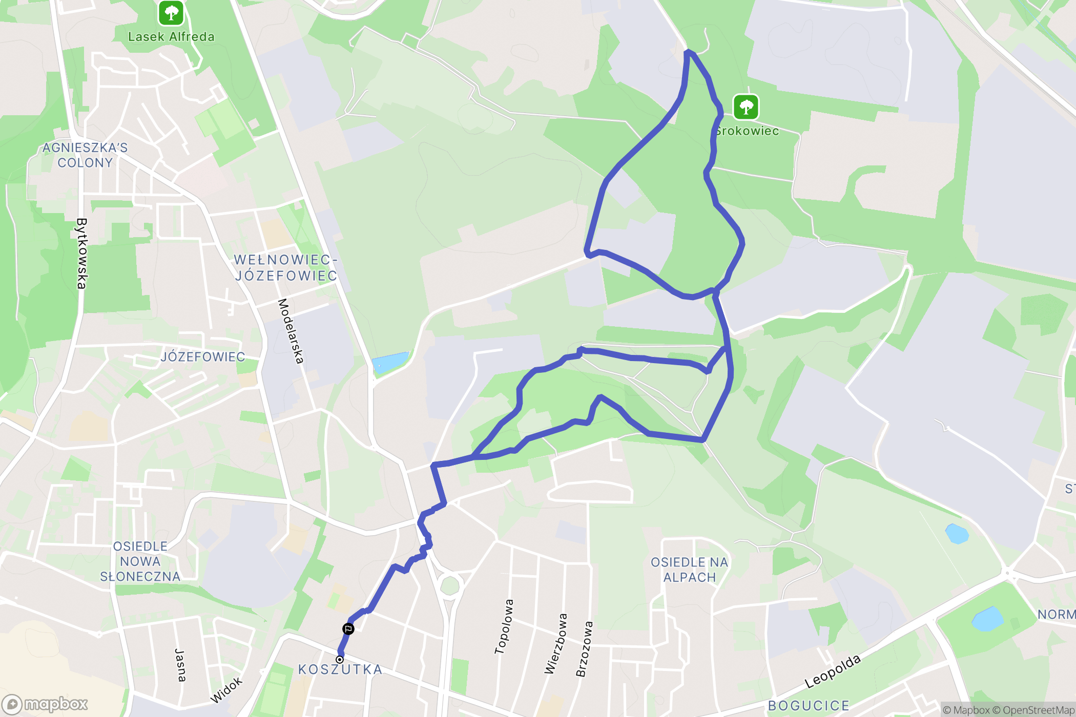 Katowice: mapa trasy - Poland