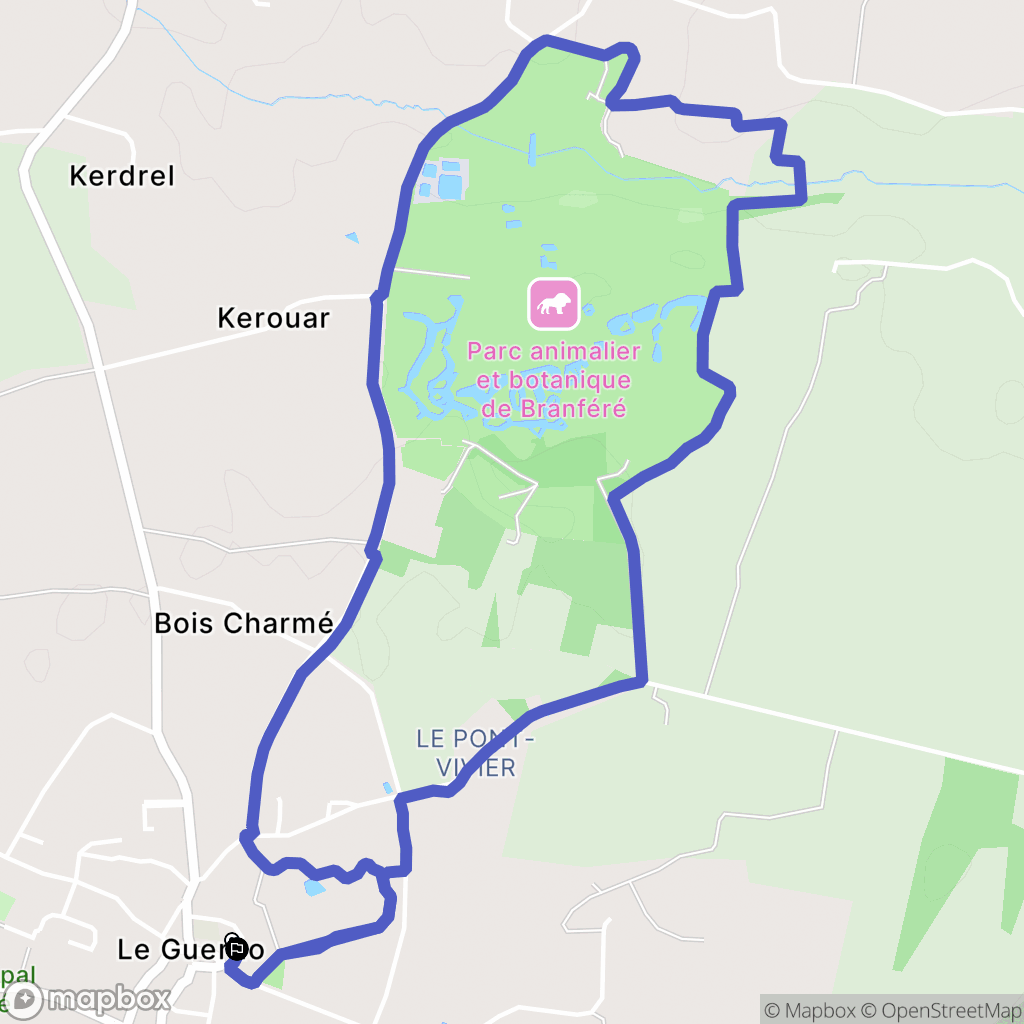 Le Guerno : carte du parcours de randonnée - France