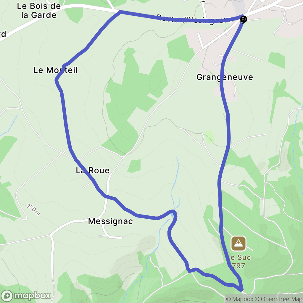 Sainte-Sigolène : carte du parcours de randonnée - France