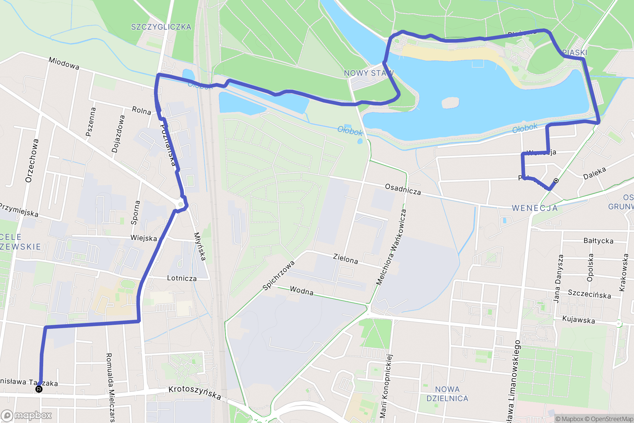Ostrów Wielkopolski: mapa trasy - Poland