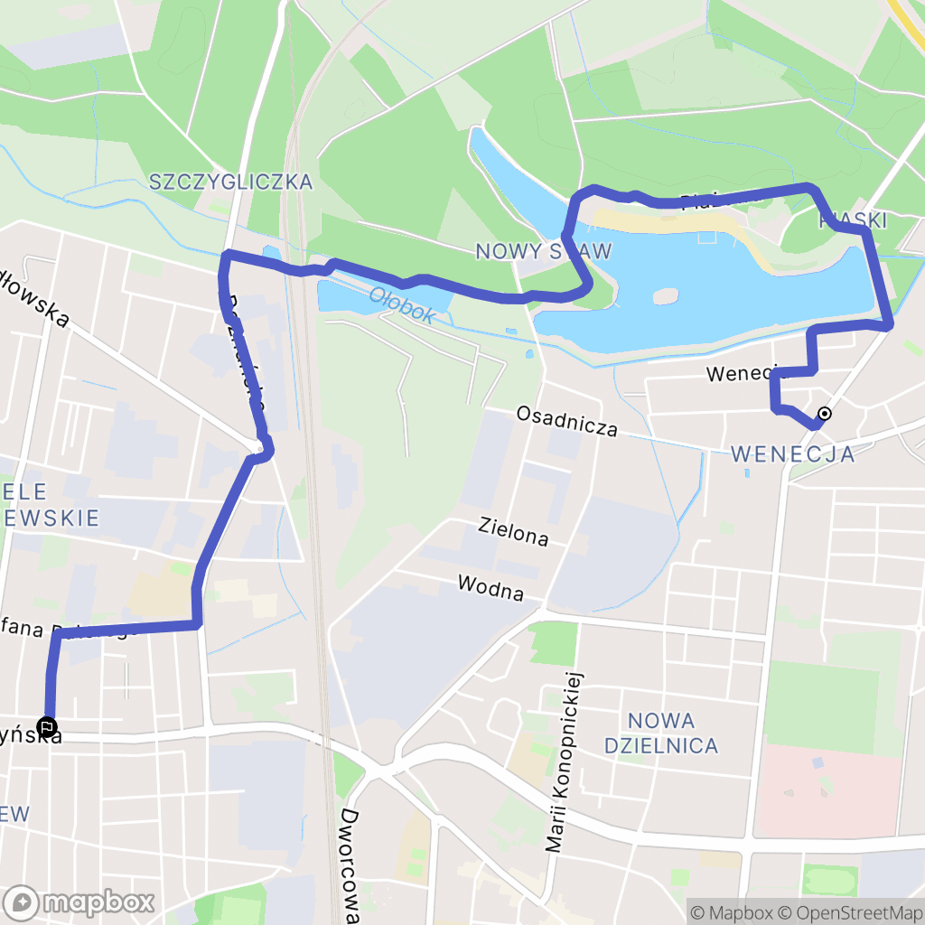 Ostrów Wielkopolski: mapa trasy - Poland