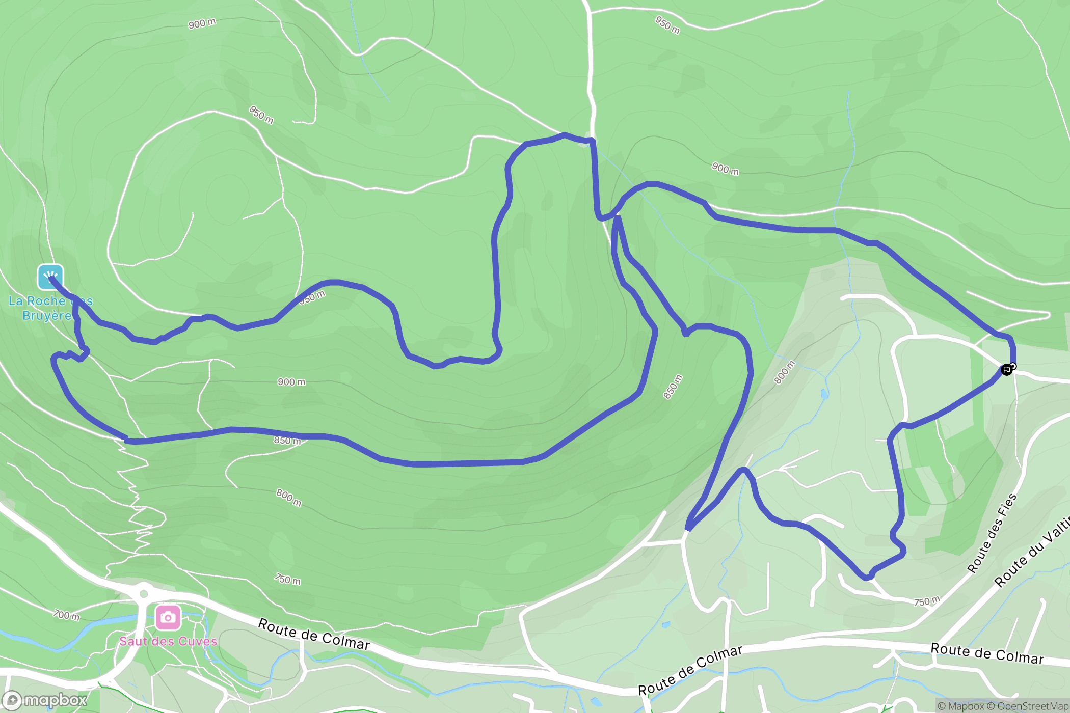 Xonrupt-Longemer : carte du parcours de randonnée - France