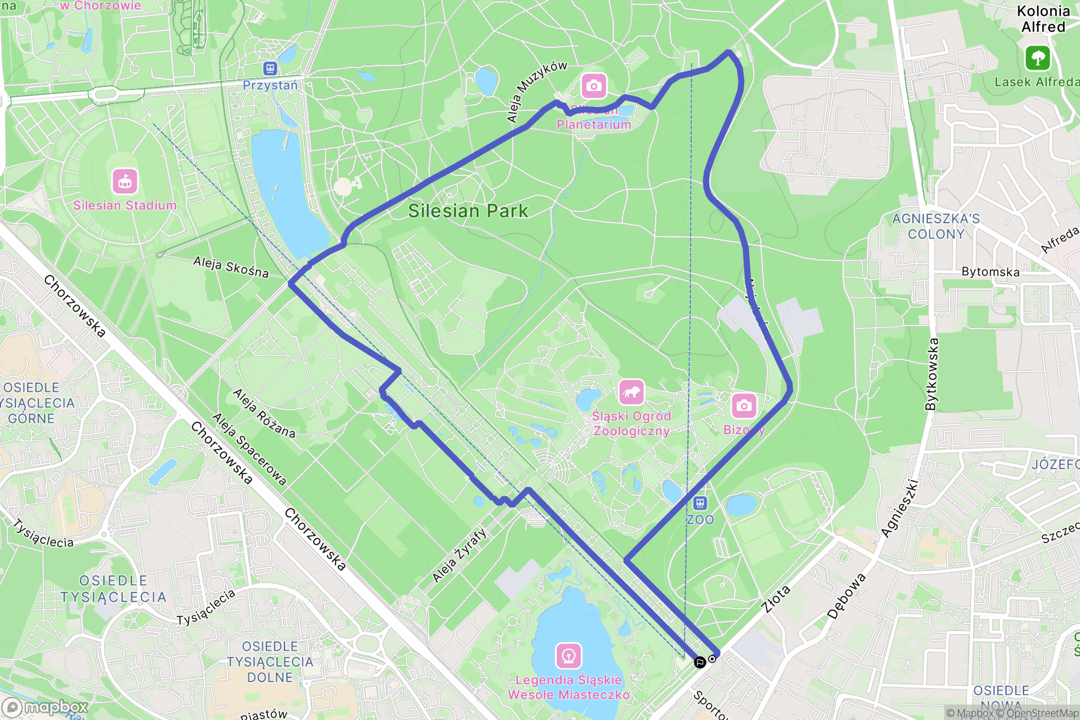 Katowice: mapa trasy - Poland