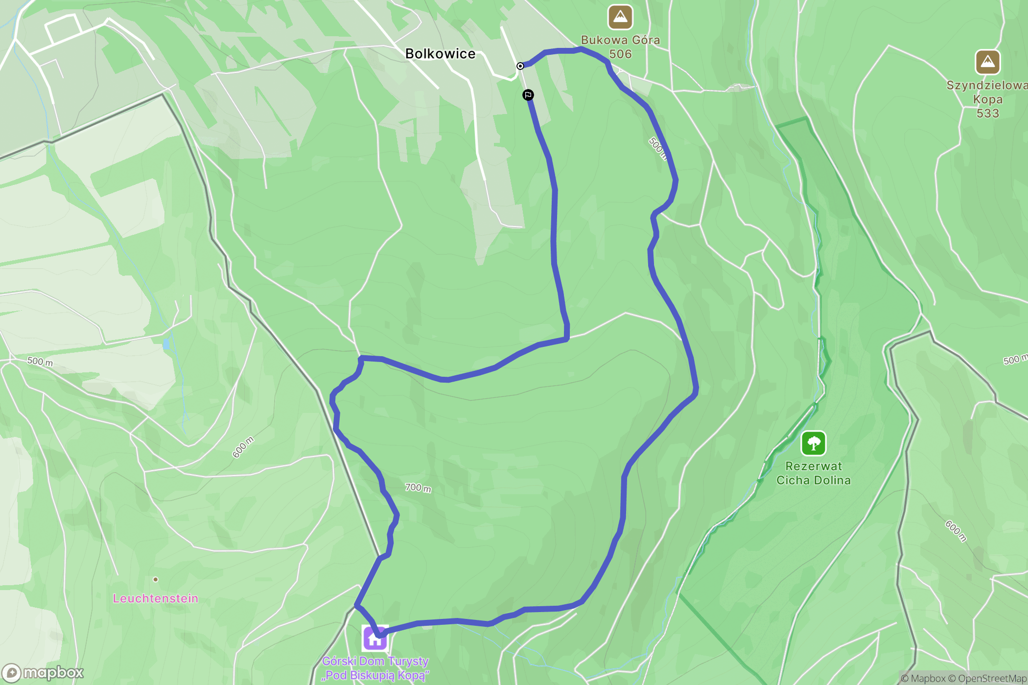 Jarnołtówek: mapa trasy - Poland