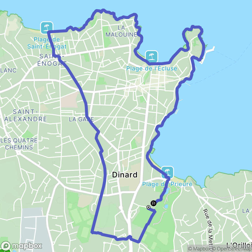Dinard : carte du parcours de randonnée - France
