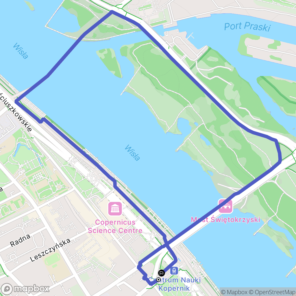 Warszawa: mapa trasy - Poland
