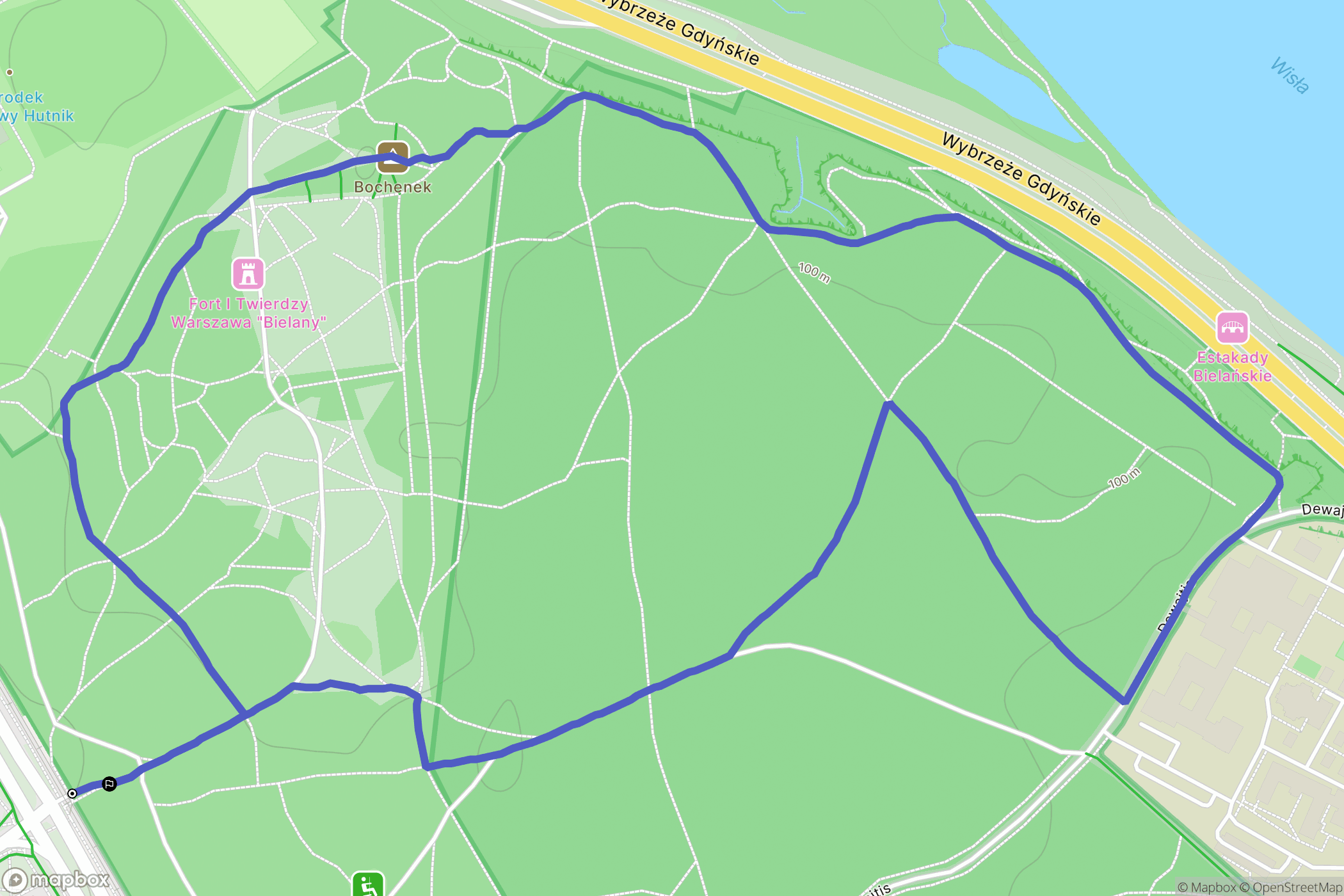 Warszawa: mapa trasy - Poland