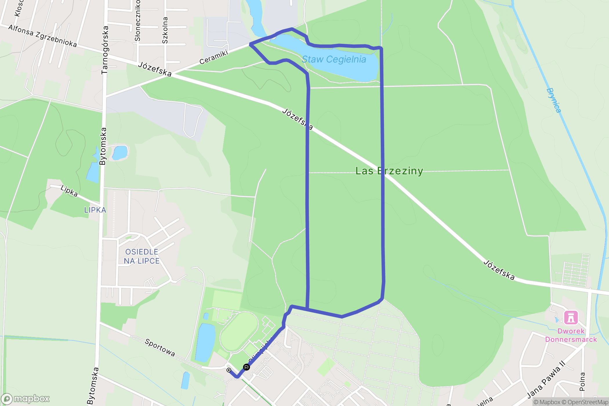 Piekary Śląskie: mapa trasy - Poland